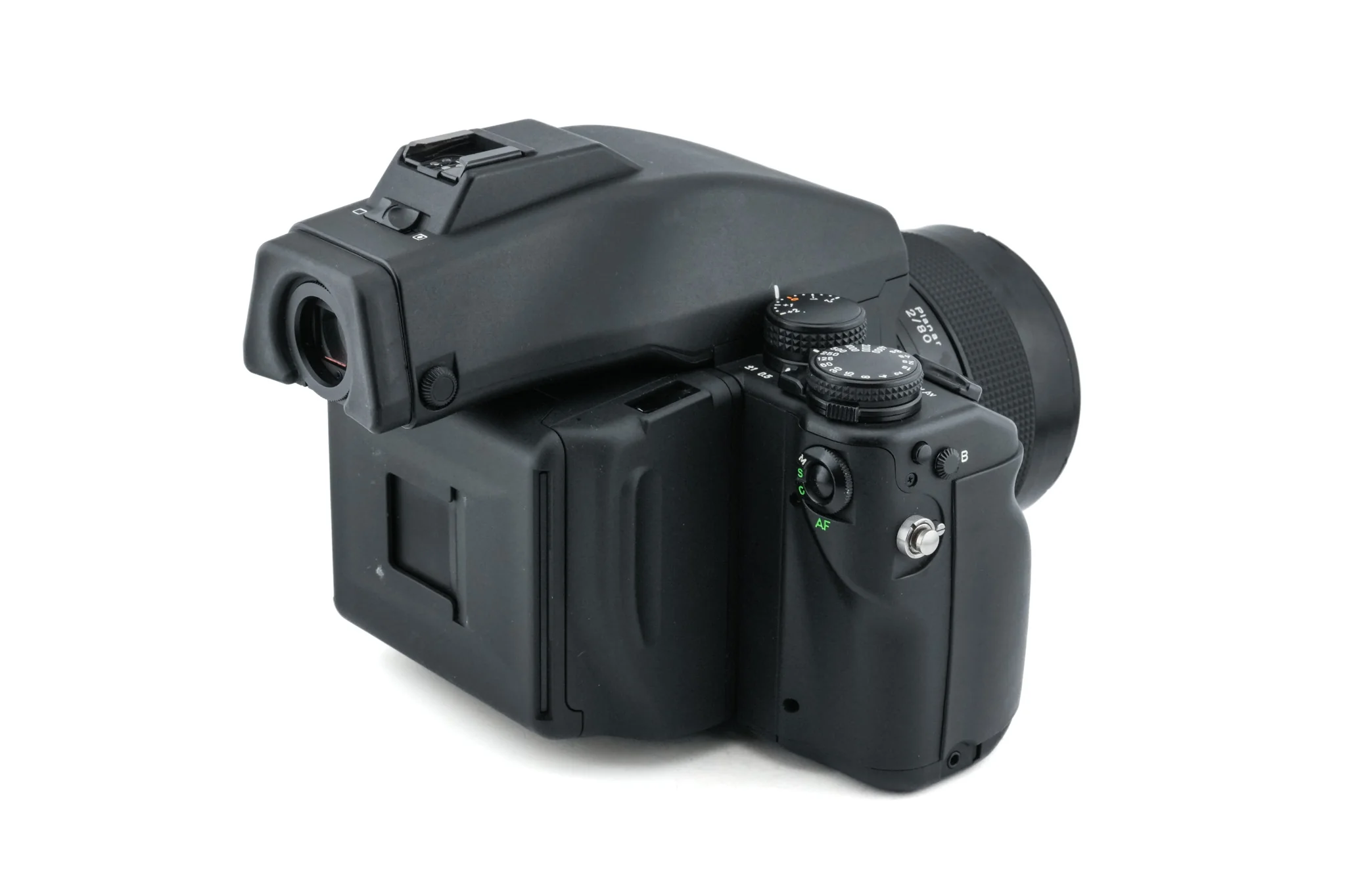 Contax 645 + MFB-1 120/220 Film Back Holder + MFB-1A 120/220 Film Insert + MF-1 AE Prism Finder + 80mm f2 Planar T* - Image 3