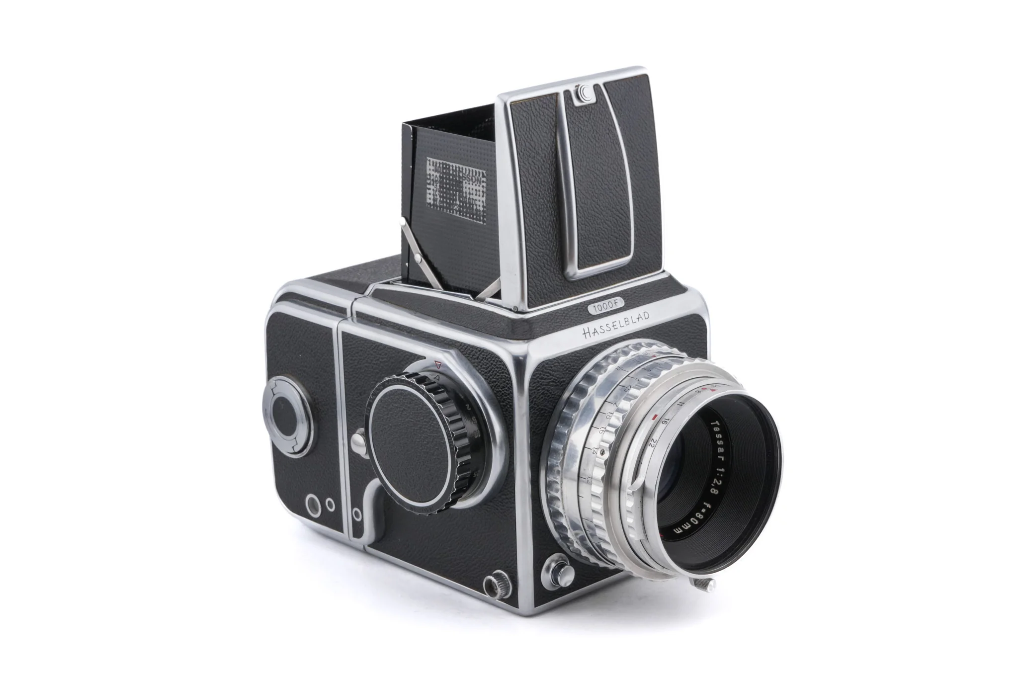 Hasselblad 1000F (8012) + 80mm f2.8 Tessar T Opton (OBTU / 8055) + 12 Film Magazine + Waist Level Finder (FUJUC) - Image 2