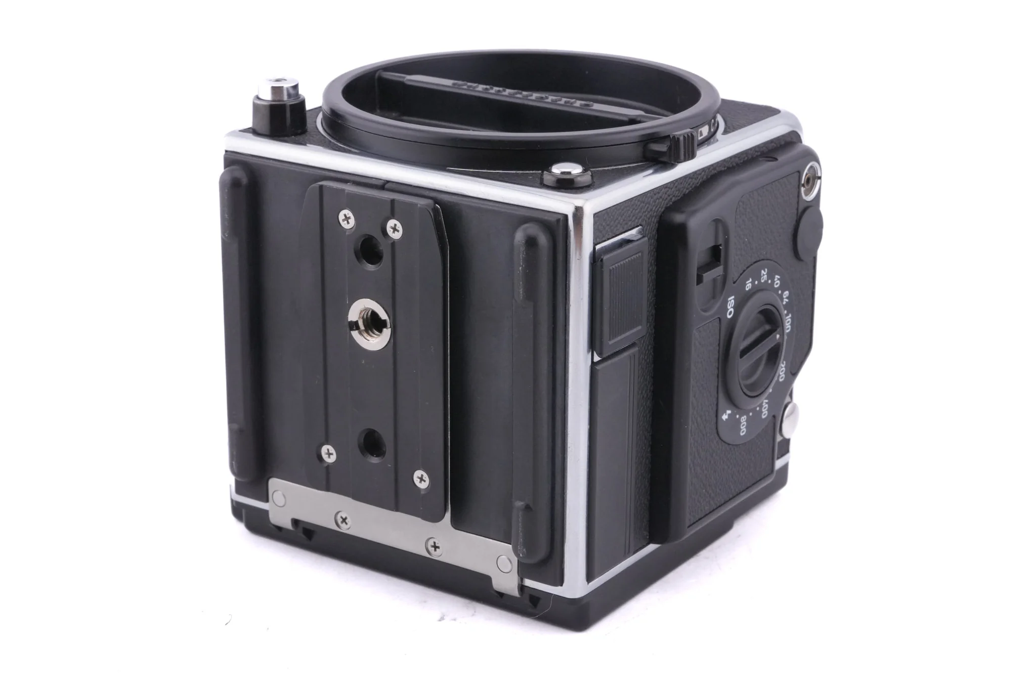 Hasselblad 201F (Silver, 10529) + Waist Level Finder (New / Chrome, 42315) + Acute Matte D Microprism / Split Image Focusing Screen (42215) - Image 6
