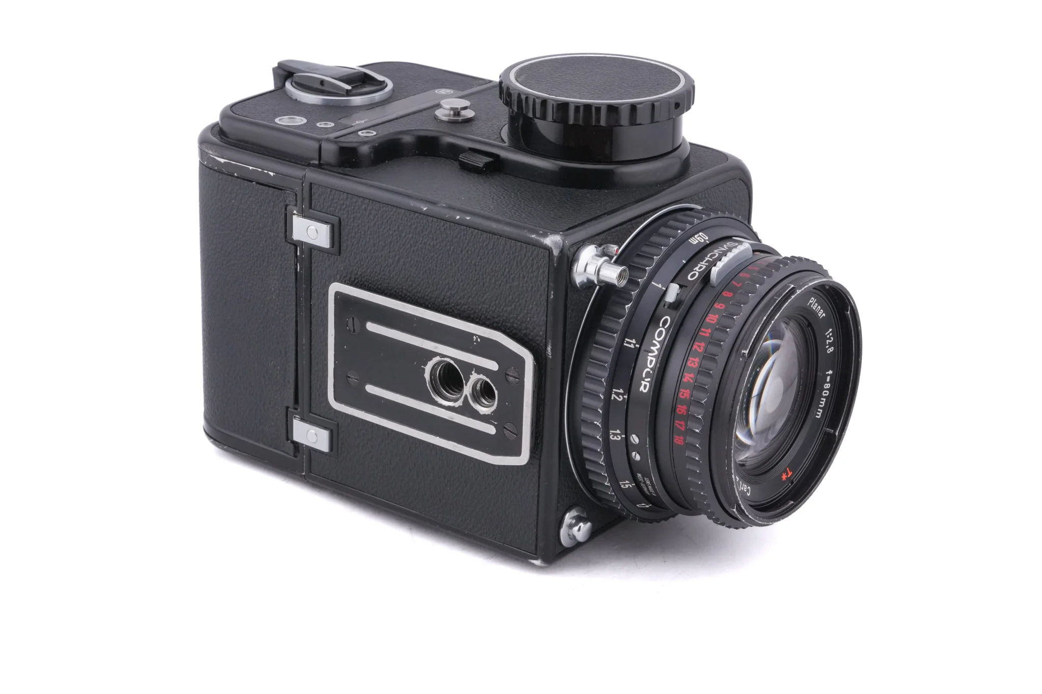Hasselblad 500C/M (Black, 10170) + 80mm f2.8 Planar T* C (Black, 20028) + Waist Level Finder (Old / Black, 42277) + Standard Focusing Screen (42161) + A12 Film Magazine (Black, 30147) - Image 6