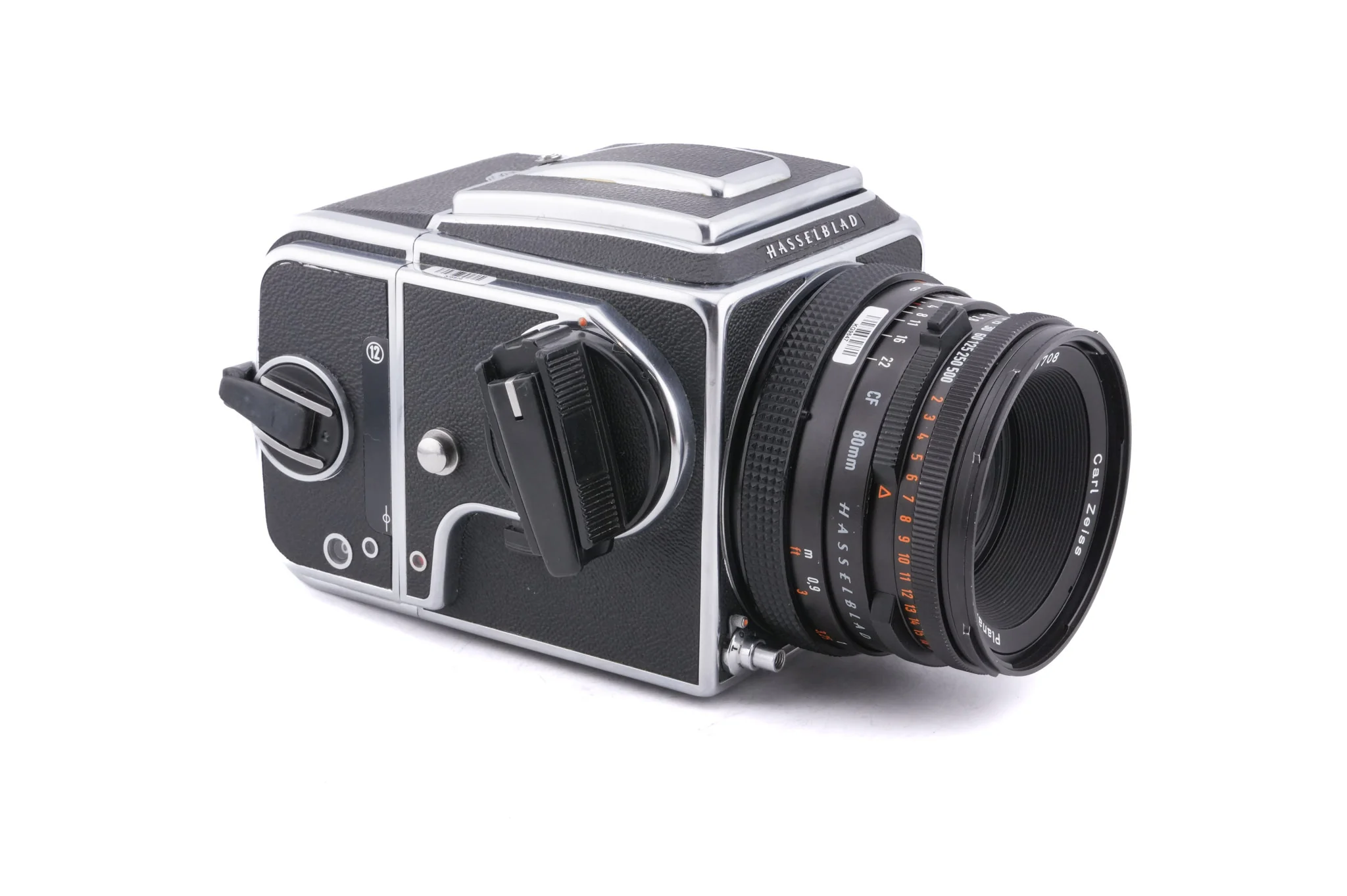 Hasselblad 500C/M (Silver, 10026) + 80mm f2.8 Planar T* CF (20029) + A12 Film Magazine (Silver, 30074) + Checked Focusing Screen with Central Grid (42250) + Waist Level Finder (Old / Silver, 42021) - Image 2
