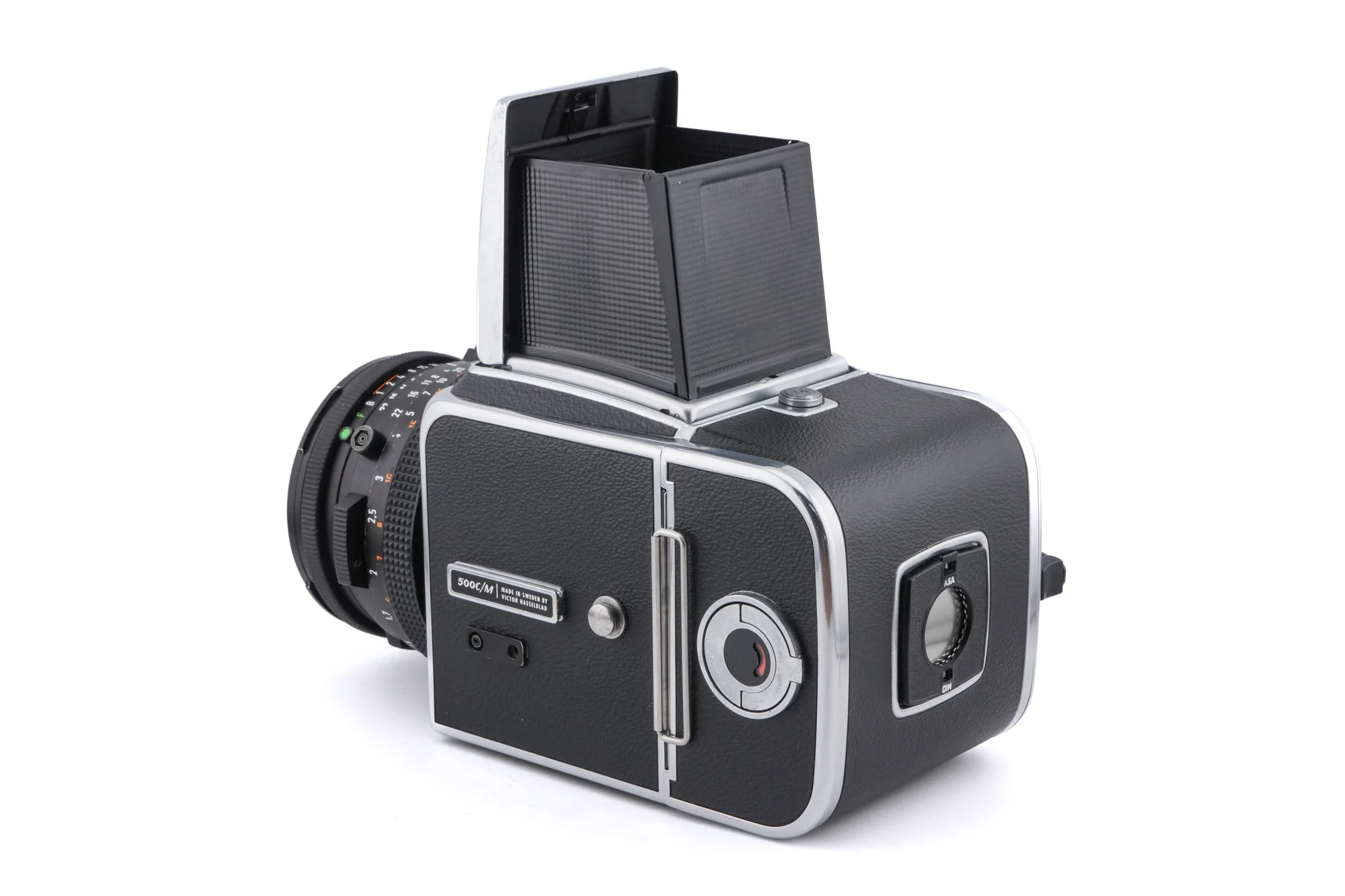 Hasselblad 500C/M (Silver, 10026) + Waist Level Finder (Old / Silver, 42021) + A12 Film Magazine (Silver, 30074) + 80mm f2.8 Planar T* CF (20029) + Standard Focusing Screen (42161) - Image 4