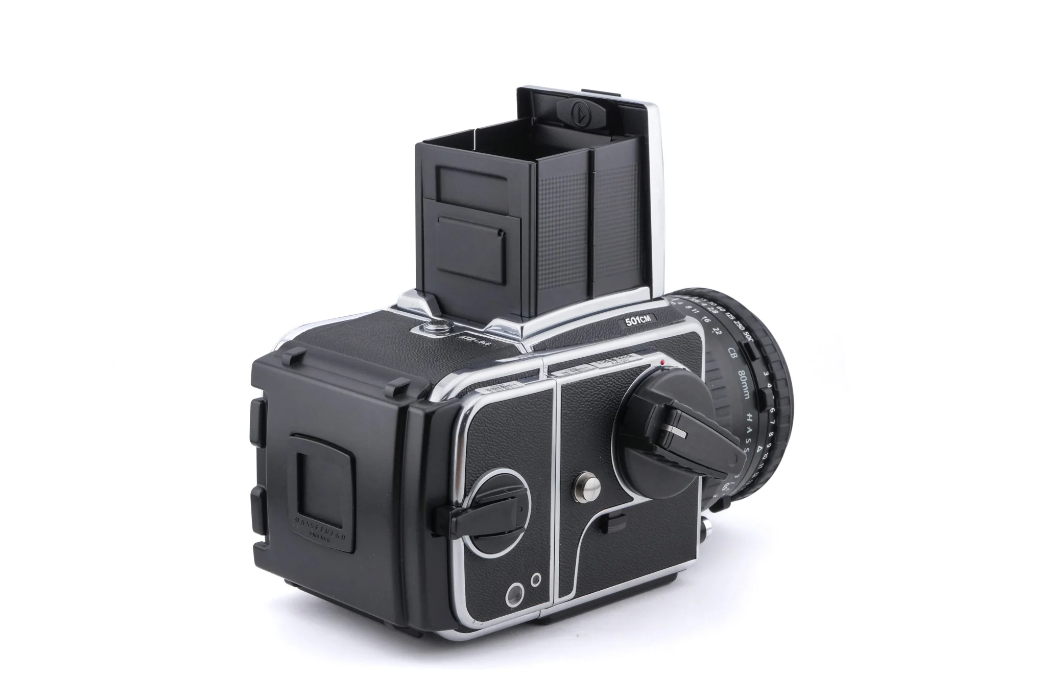 Hasselblad 501CM (Silver, 10238) + Acute Matte D Microprism / Split Image Focusing Screen (42215) + Waist Level Finder (New / Chrome, 42315) + 80mm f2.8 Planar T* CB (20032) + A12N Film Magazine - Image 3
