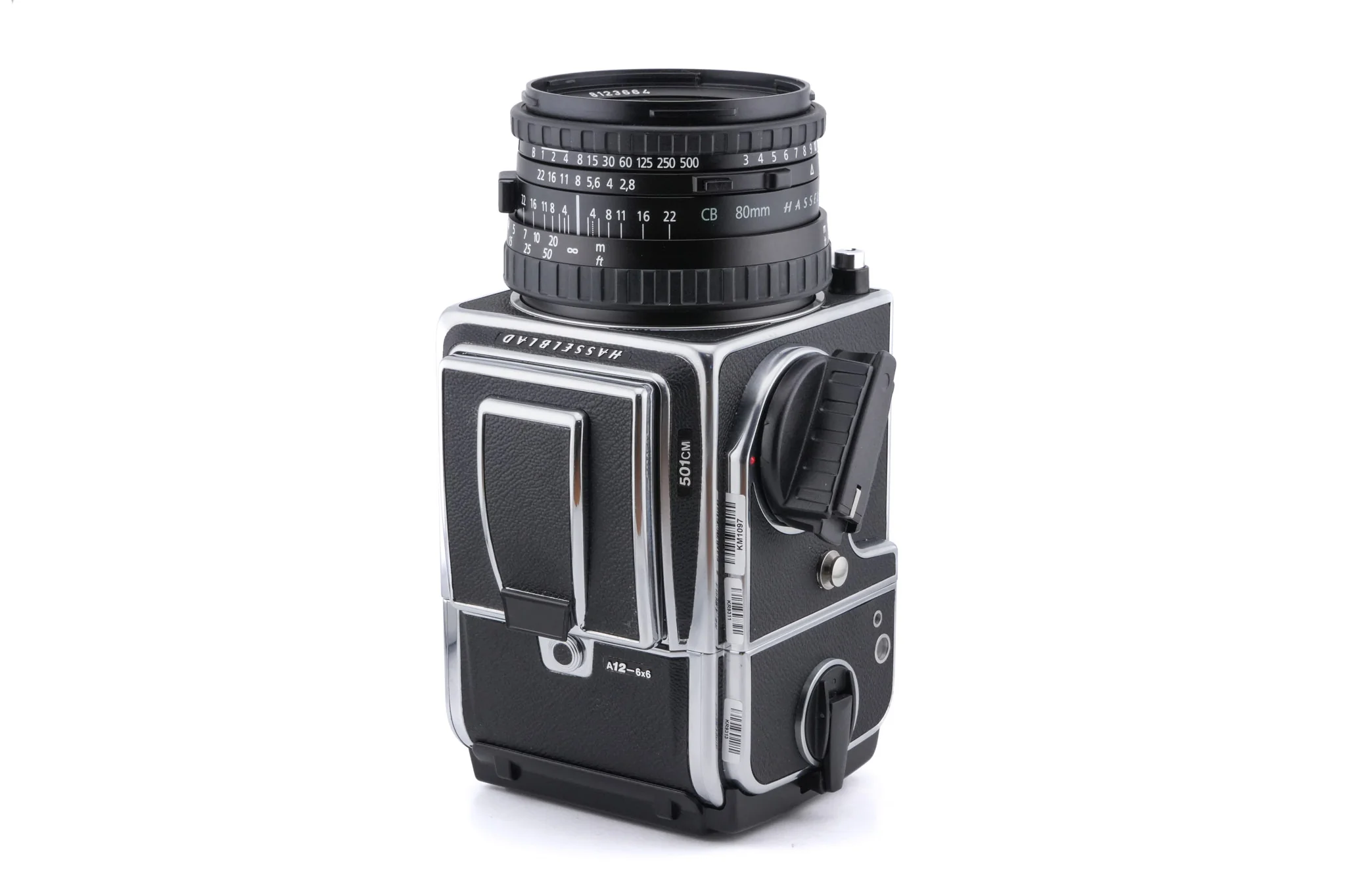 Hasselblad 501CM (Silver, 10238) + Acute Matte D Microprism / Split Image Focusing Screen (42215) + Waist Level Finder (New / Chrome, 42315) + 80mm f2.8 Planar T* CB (20032) + A12N Film Magazine - Image 6