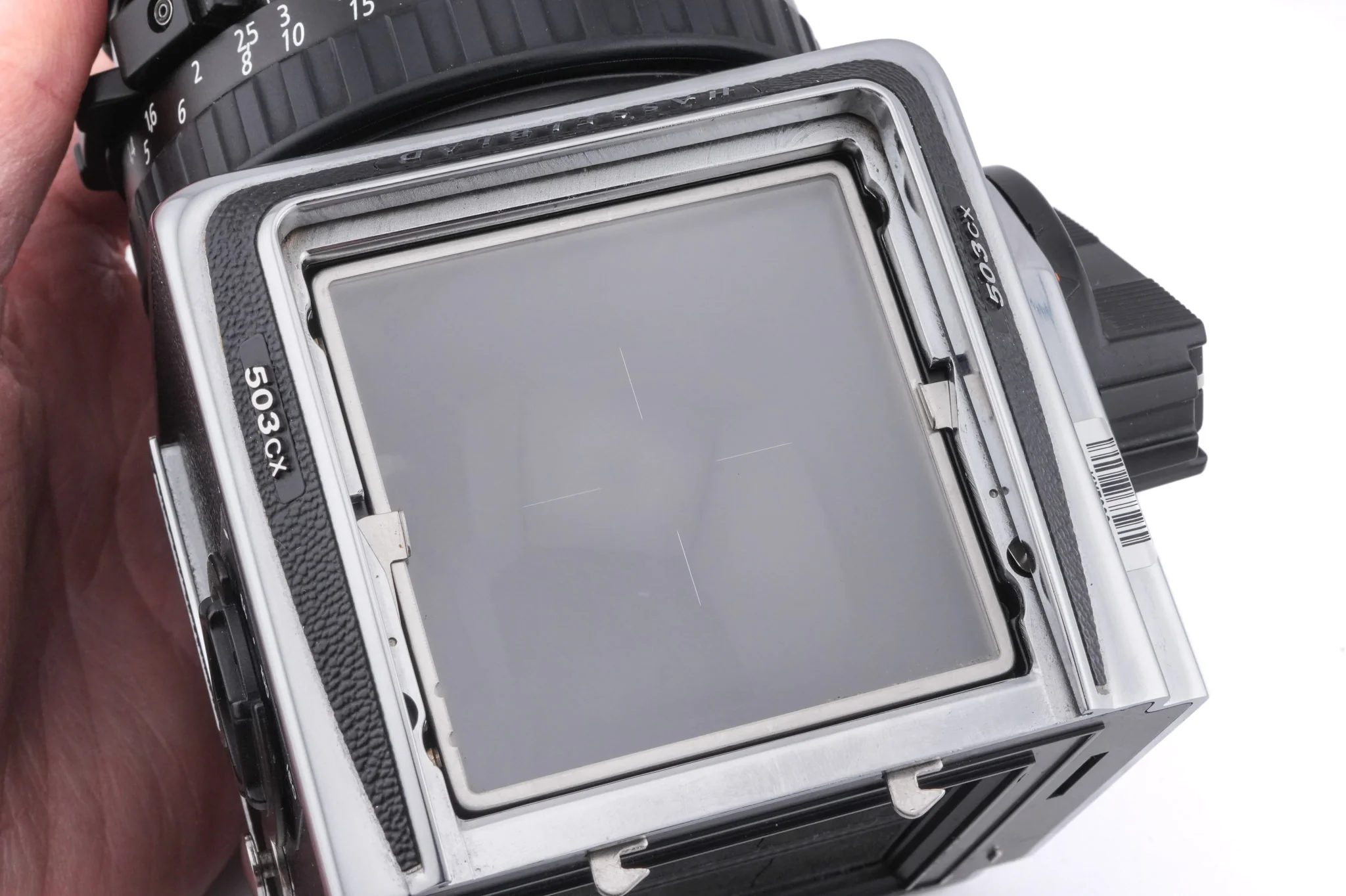 Hasselblad 503CX (Silver, 10026) + A12N Film Magazine + Waist Level Finder (New / Chrome, 42315) + Acute Matte D Standard Focusing Screen (42204) + 60mm f3.5 Distagon T* CFi - Image 9
