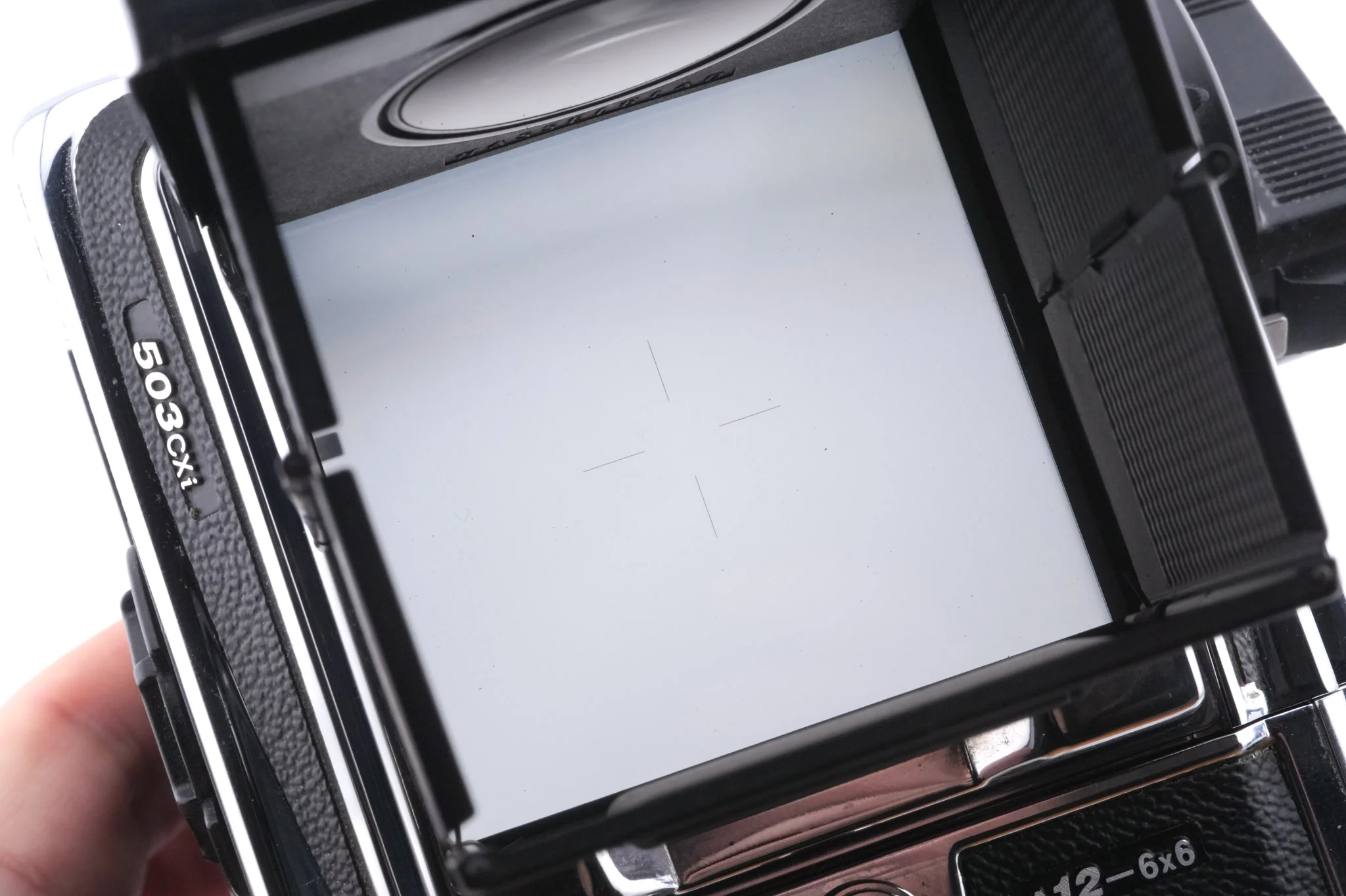 Hasselblad 503CXi (Silver, 10026) + A12N Film Magazine + Waist Level Finder (New / Chrome, 42315) + Acute Matte Focusing Screen (42165) - Image 7