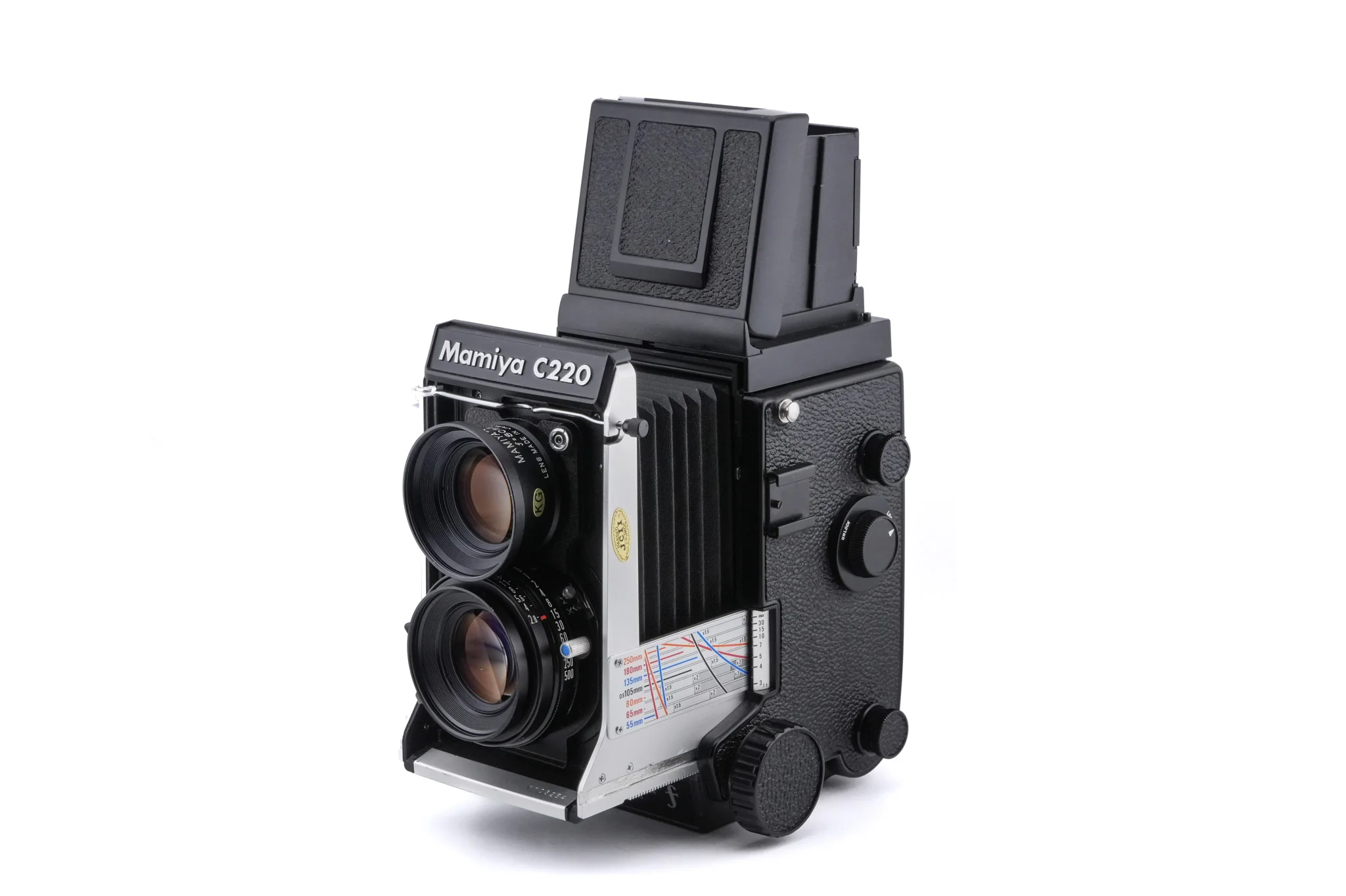 Mamiya C220 F + Waist Level Finder (New Version) + 80mm f2.8 Sekor (Blue Dot) - Image 5