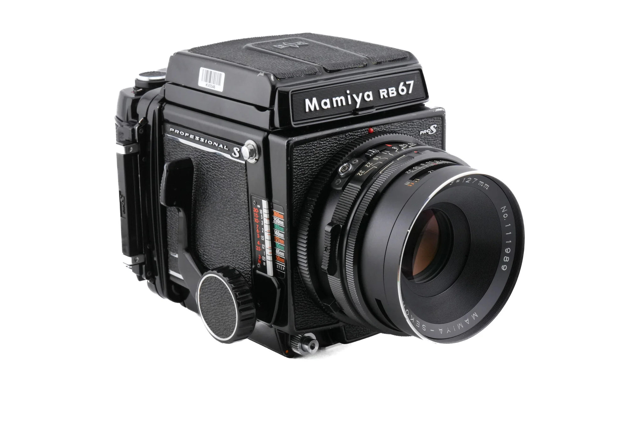 Mamiya RB67 Pro-S + Waist Level Finder + 120 6x7 Pro-S Roll Film Holder + 127mm f3.8 Sekor C - Image 2