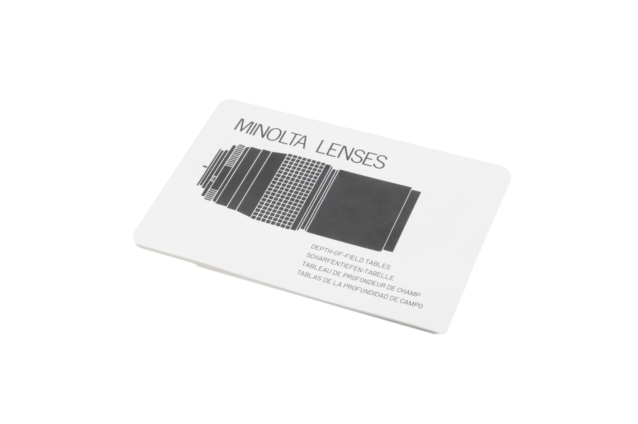 Minolta Lens Depth Of Field Table Instructions