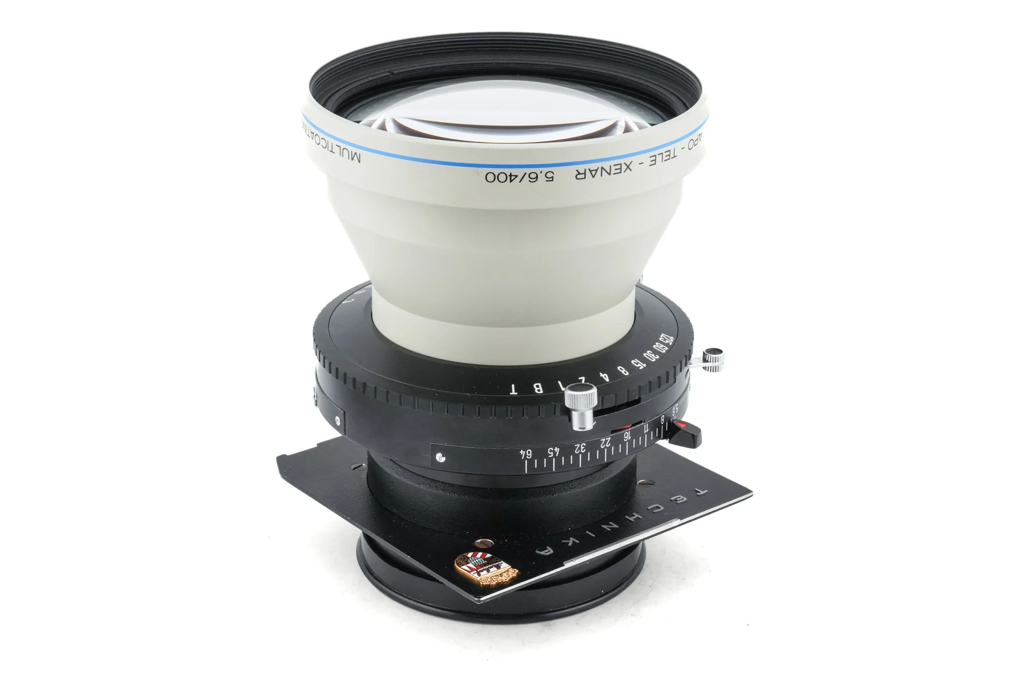 Schneider-Kreuznach 400mm f5.6 APO-Tele-Xenar MC (Shutter) + 99 x 96 mm Technika/Wista Top Hat Lens Board (Copal #3) - Image 4