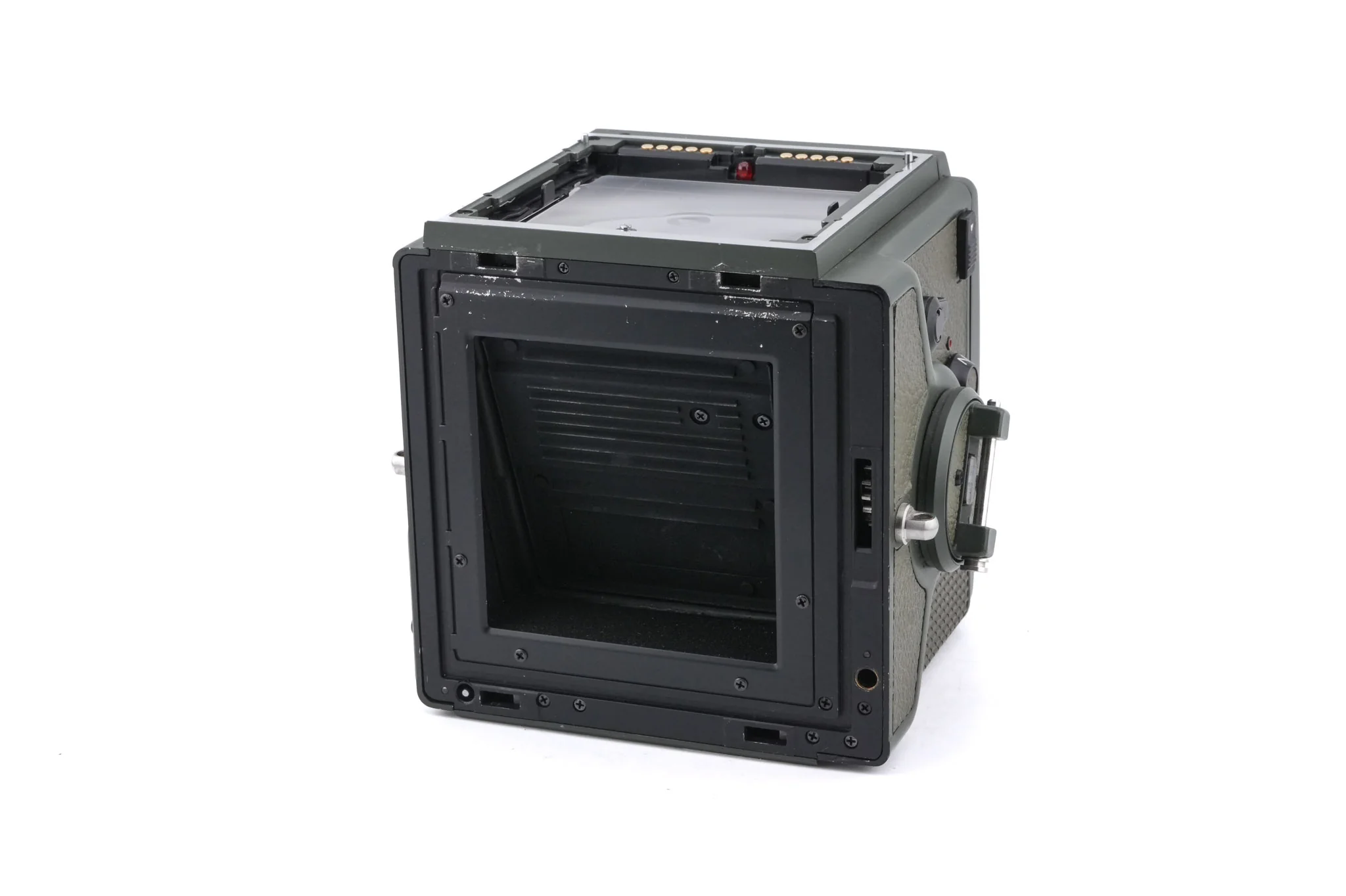 Zenza Bronica SQ-A SF (Safari) + Waist Level Finder SF (Safari) + Speed Grip S Winder SF (Safari) + SQ 6x6 120 Roll Film Back SF (Safari) + 80mm f2.8 Zenzanon-S SF (Safari) + AE Prism Finder S SF (Safari) + SQ Bellows Shade (Safari) - Image 8